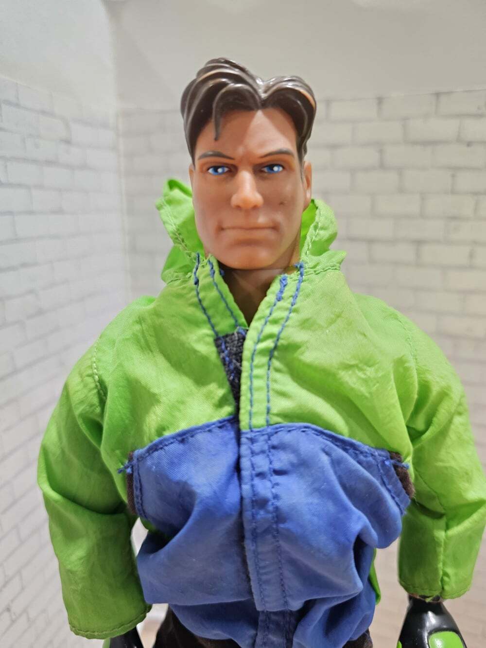 Vintage Mattel Max Steel 12in Action Figure Green Blue Outfit Barefoot Y2K Rare